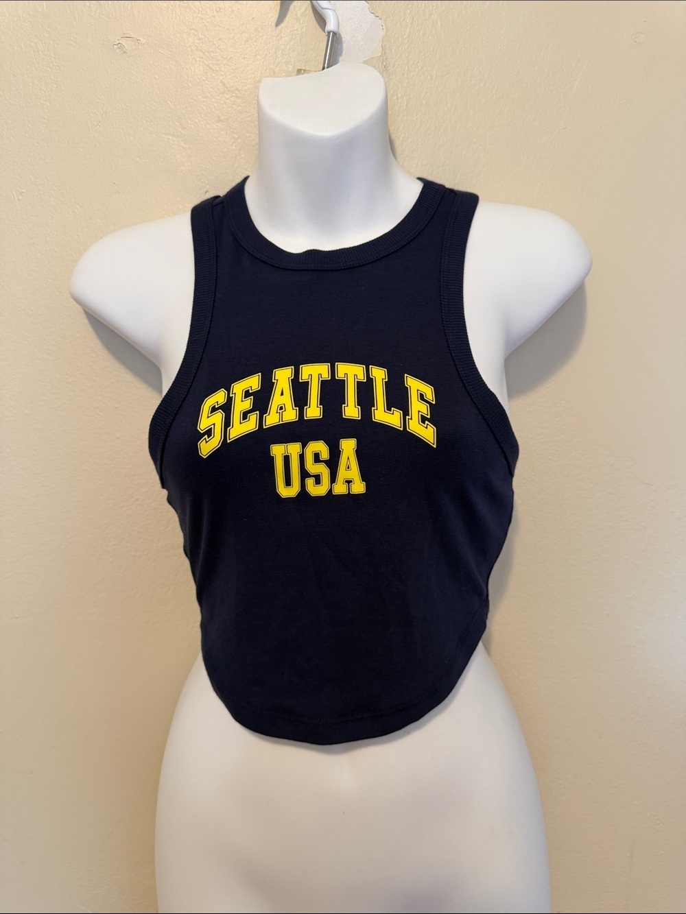wild fable Navy Tank Top with Yellow Seattle USA Graphic
